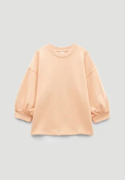 Gathered Sleeve Cotton Sweatshirt