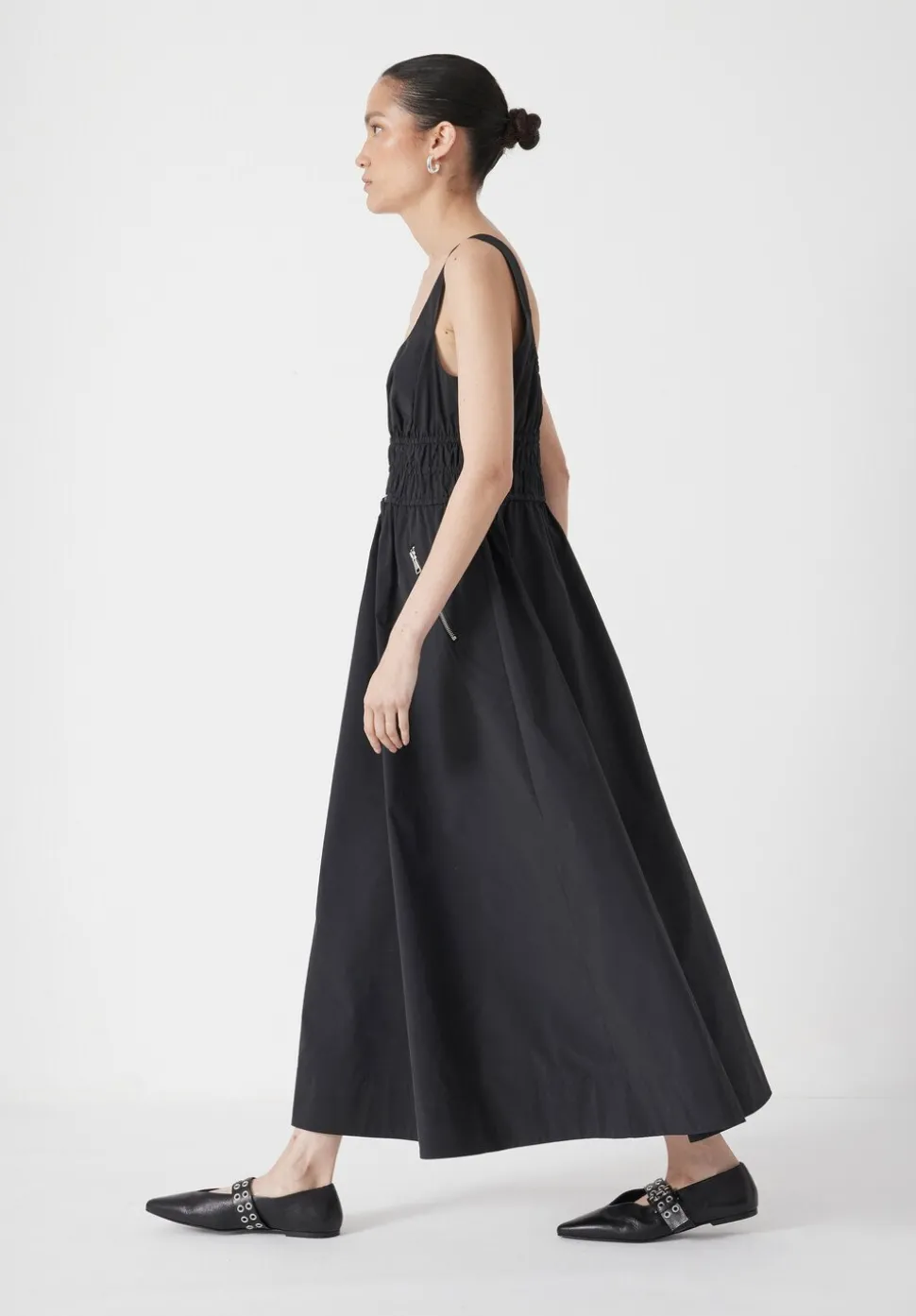 Gathered Waist Midi Dress