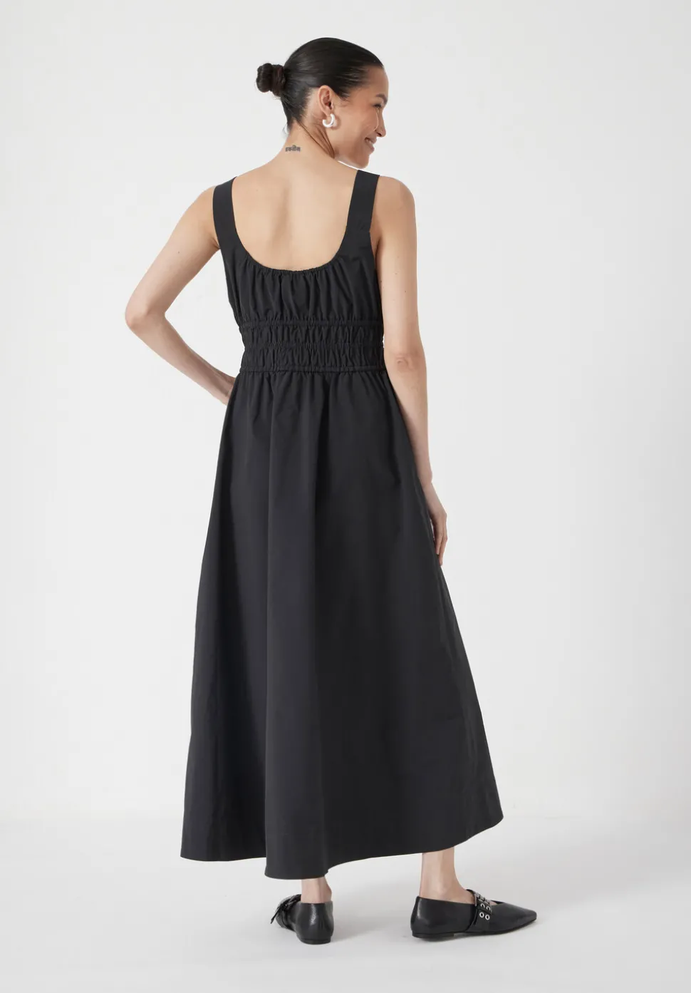 Gathered Waist Midi Dress