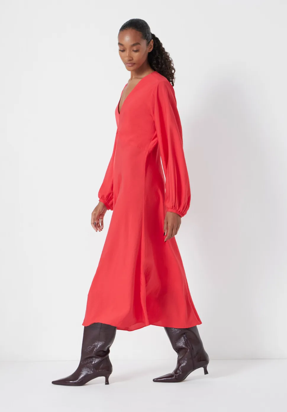 Grace V-Neck Long Sleeve Dress