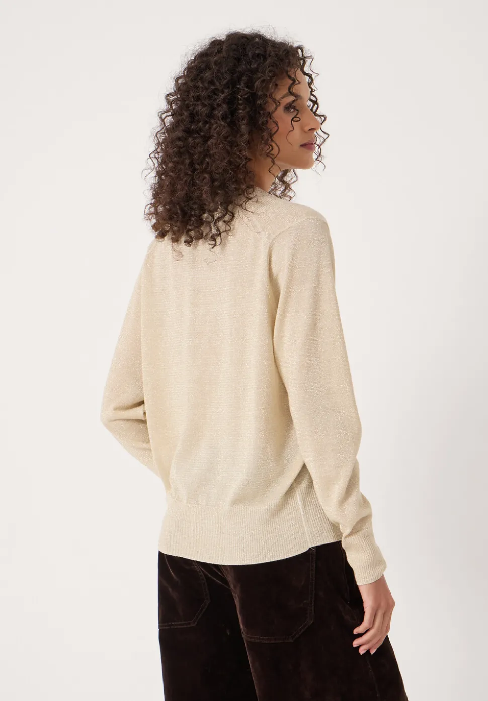 Gracey V Neck Metallic Jumper