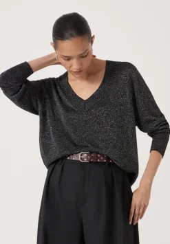 Gracey V Neck Metallic Jumper
