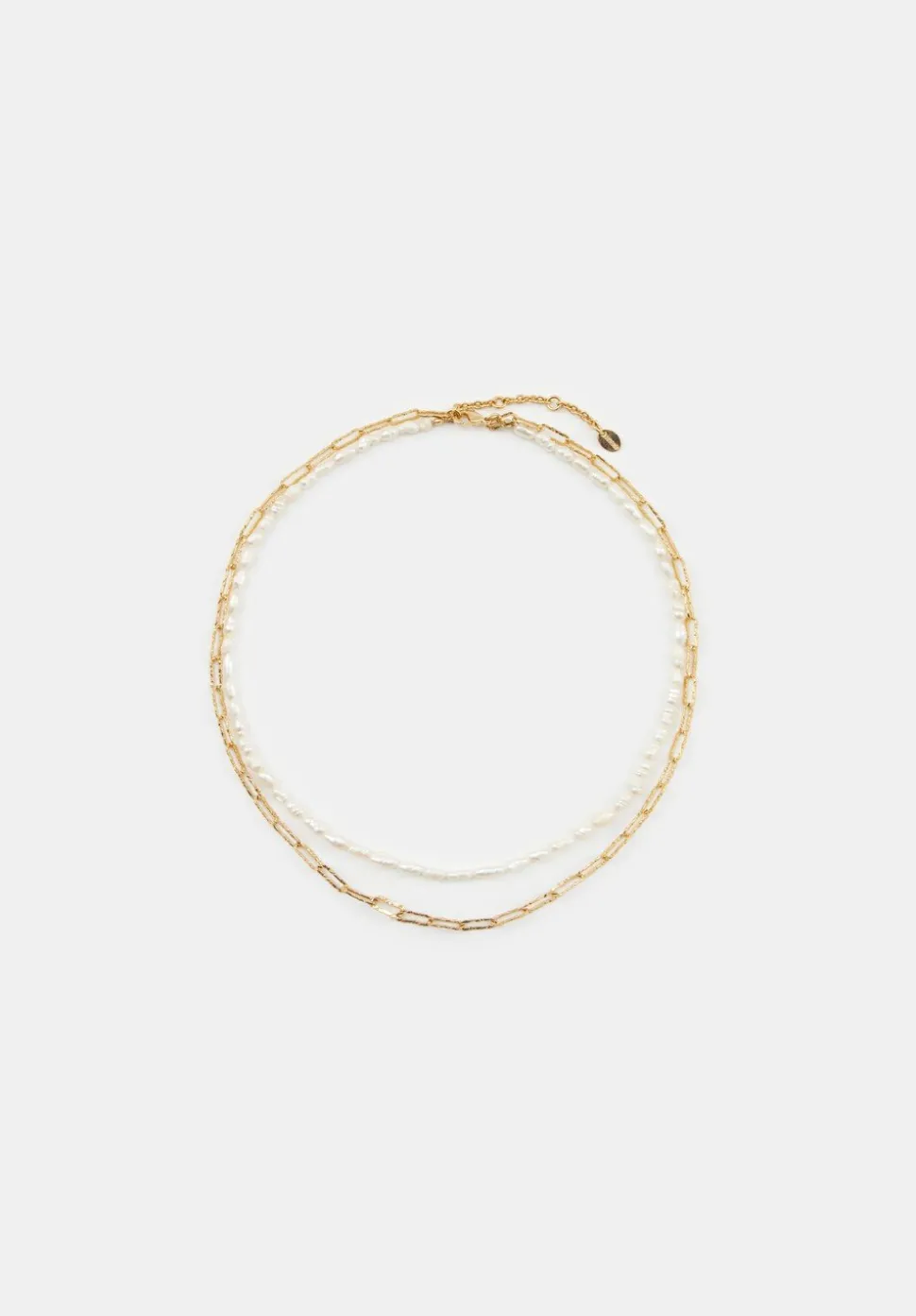 Hadley Hammered Pearl and Chain Necklace
