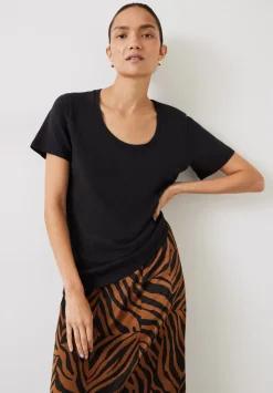 Hari Scoop Neck Cotton Slub T-Shirt