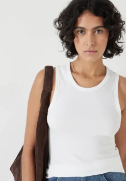High Neck Ribbed Vest