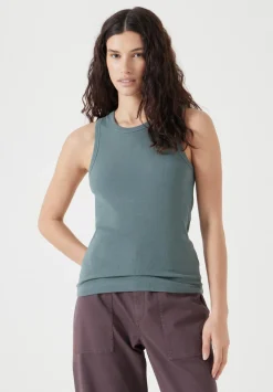 High Neck Ribbed Vest