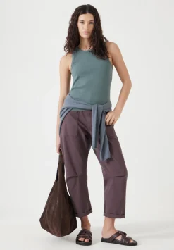High Neck Ribbed Vest