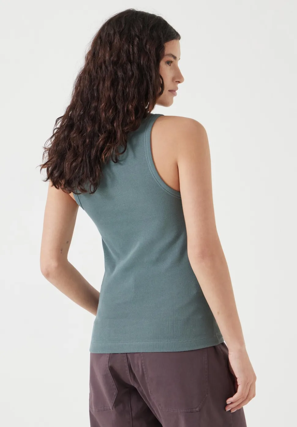 High Neck Ribbed Vest