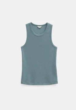High Neck Ribbed Vest