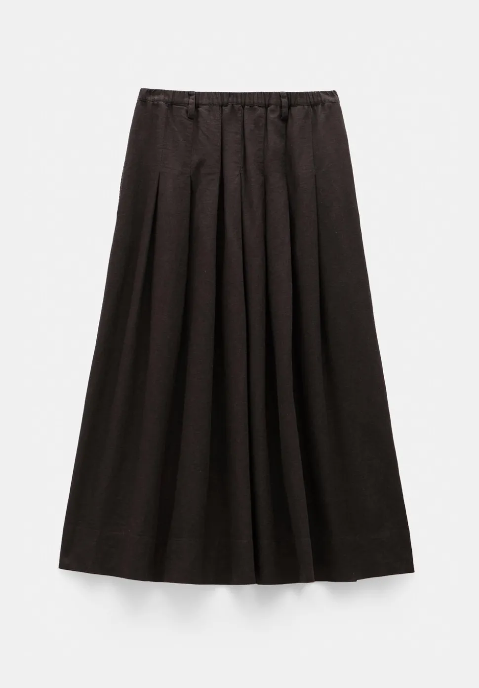Ivy Pleated Linen Blend Midi Skirt