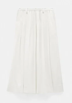 Ivy Pleated Linen Blend Midi Skirt