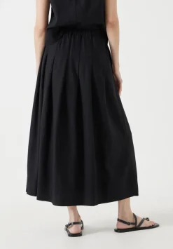 Ivy Pleated Linen Blend Midi Skirt