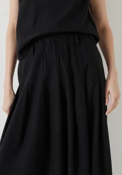Ivy Pleated Linen Blend Midi Skirt
