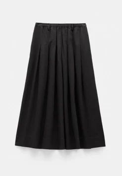 Ivy Pleated Linen Blend Midi Skirt