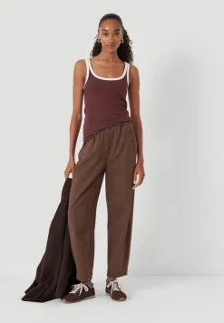 Jack Barrel Leg Pull On Cotton Trousers