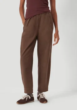 Jack Barrel Leg Pull On Cotton Trousers
