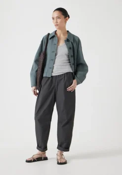 Jack Barrel Leg Pull On Lightweight Cotton Trousers