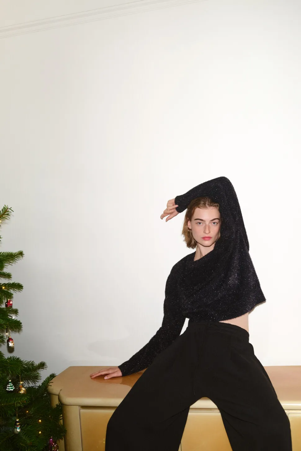 Jaime Metallic Tinsel Crew Neck Jumper