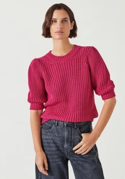 Jessie Cotton Puff Sleeve Ribbed Top