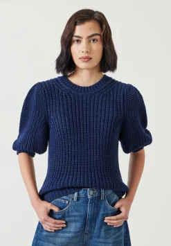 Jessie Cotton Puff Sleeve Ribbed Top