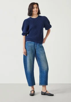Jessie Cotton Puff Sleeve Ribbed Top