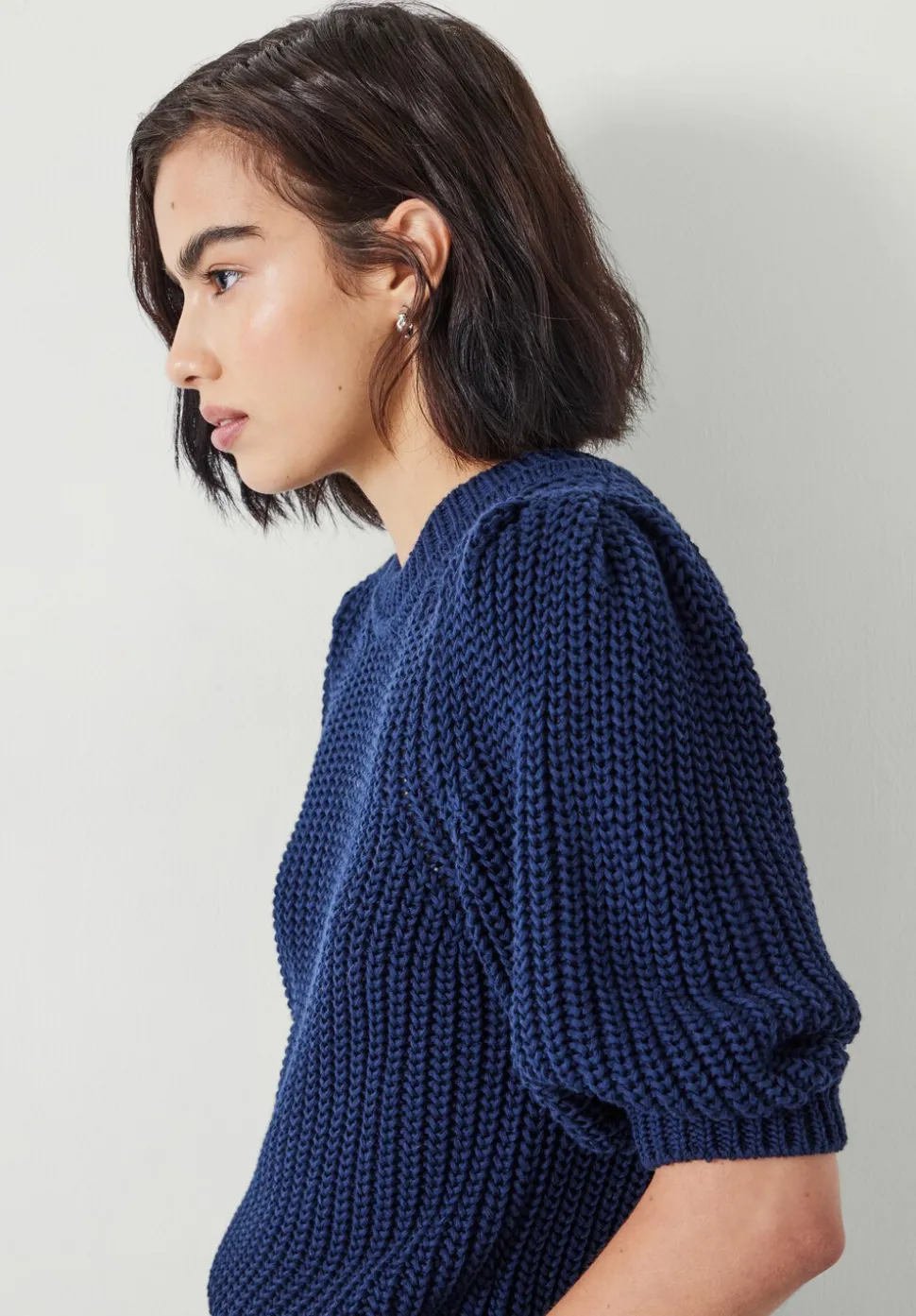 Jessie Cotton Puff Sleeve Ribbed Top