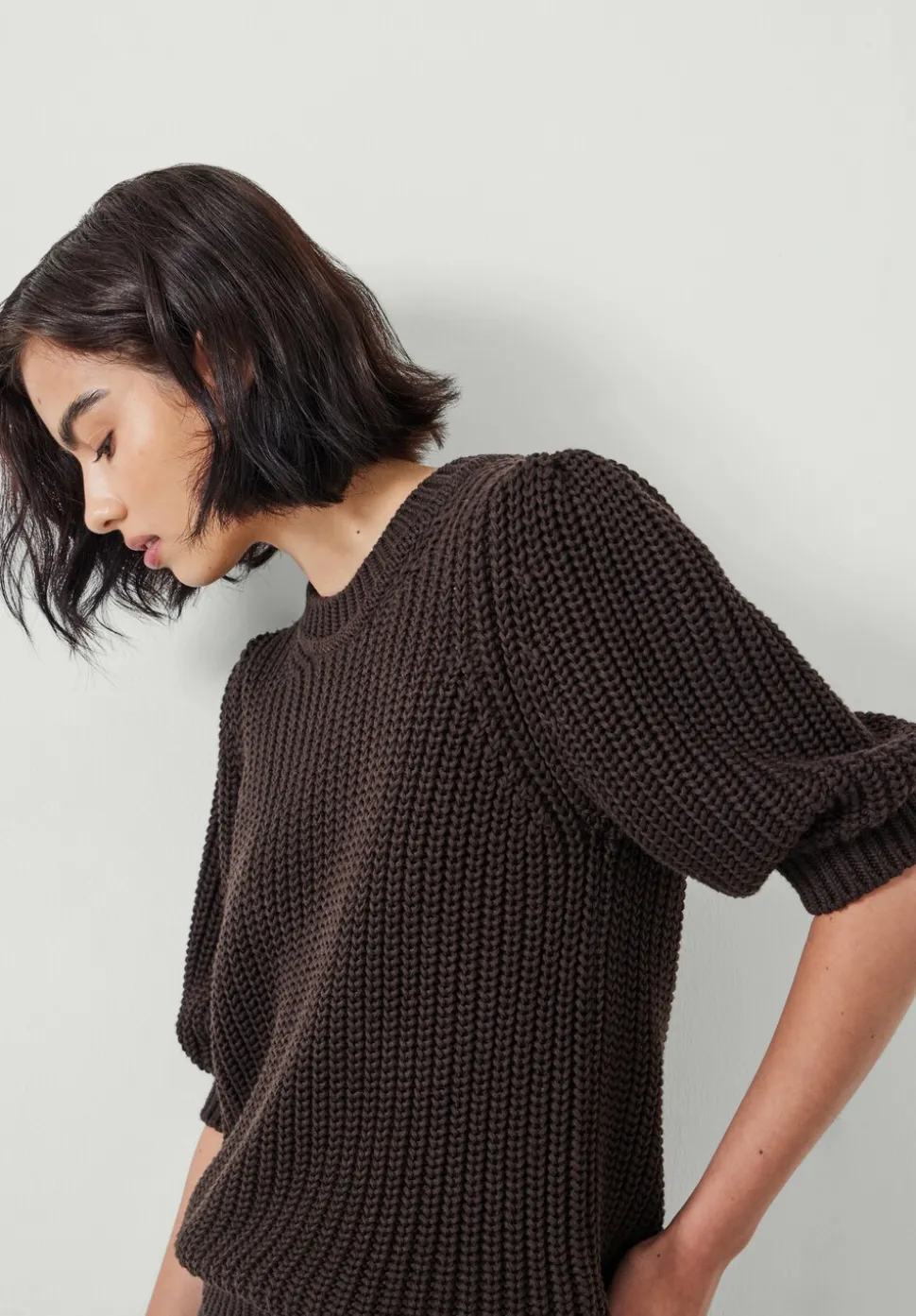 Jessie Cotton Puff Sleeve Ribbed Top