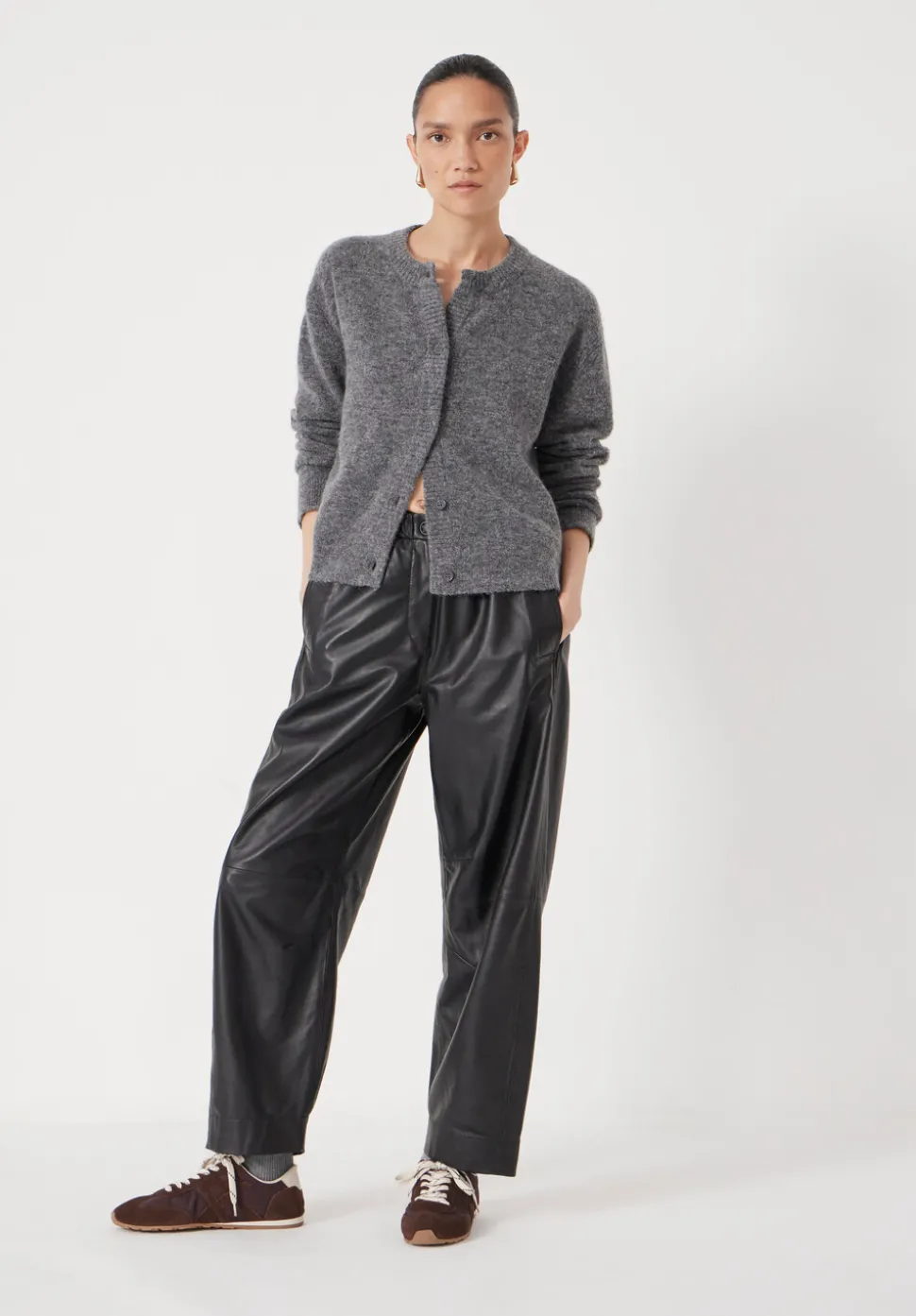 Juni Crew Neck Wool Blend Cardigan