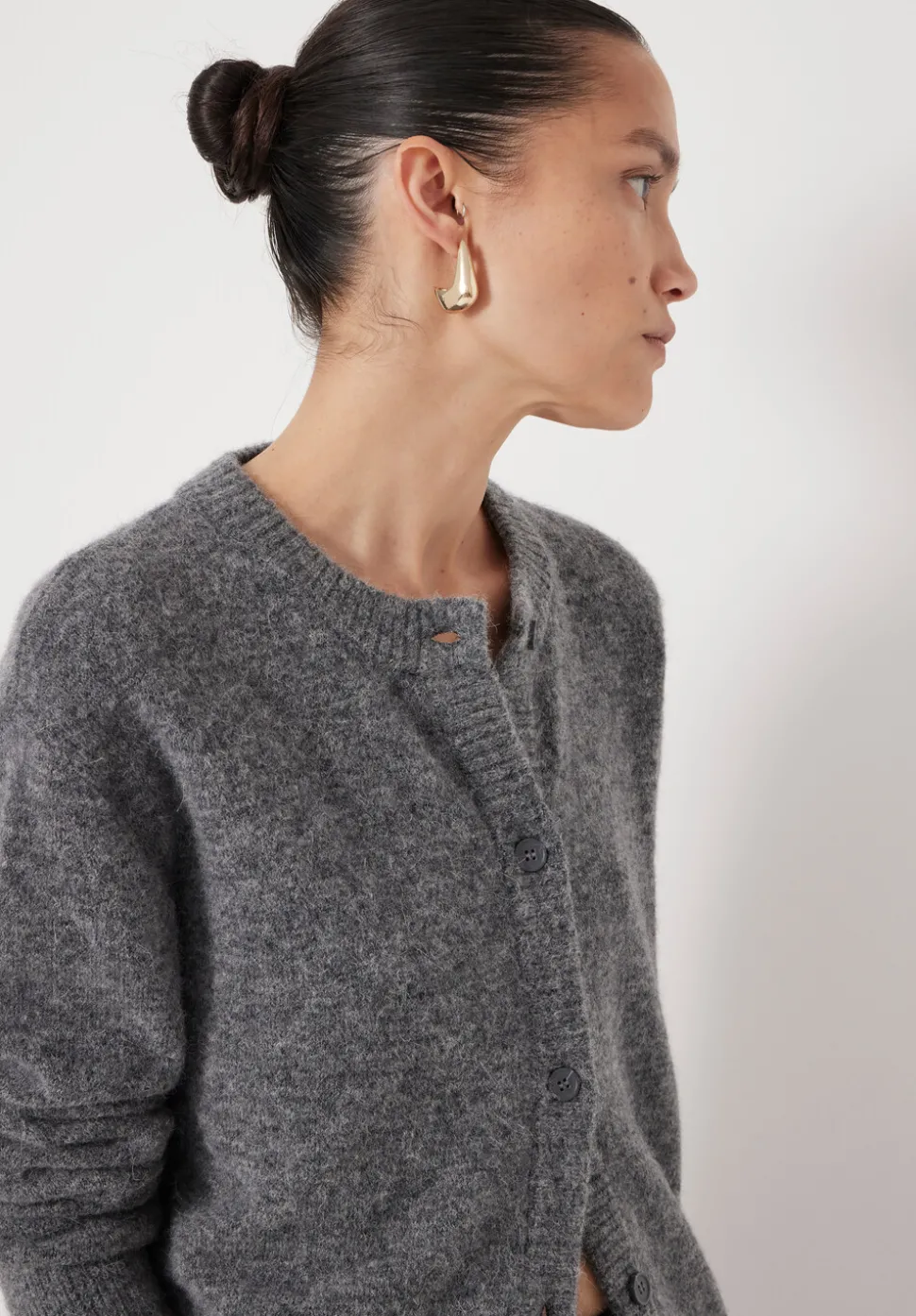 Juni Crew Neck Wool Blend Cardigan