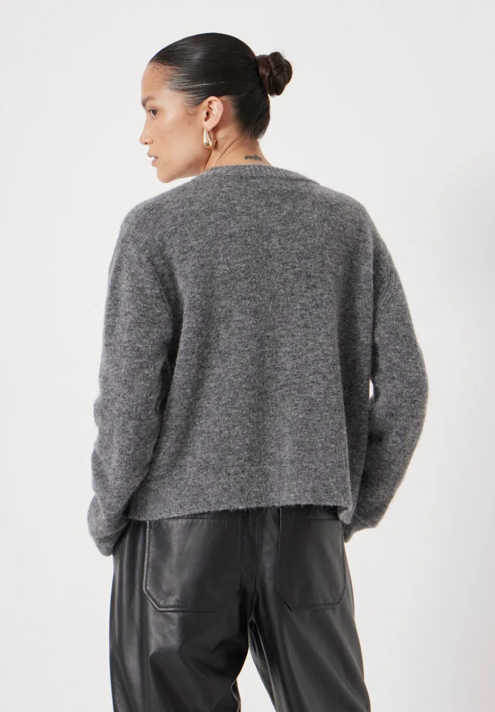Juni Crew Neck Wool Blend Cardigan