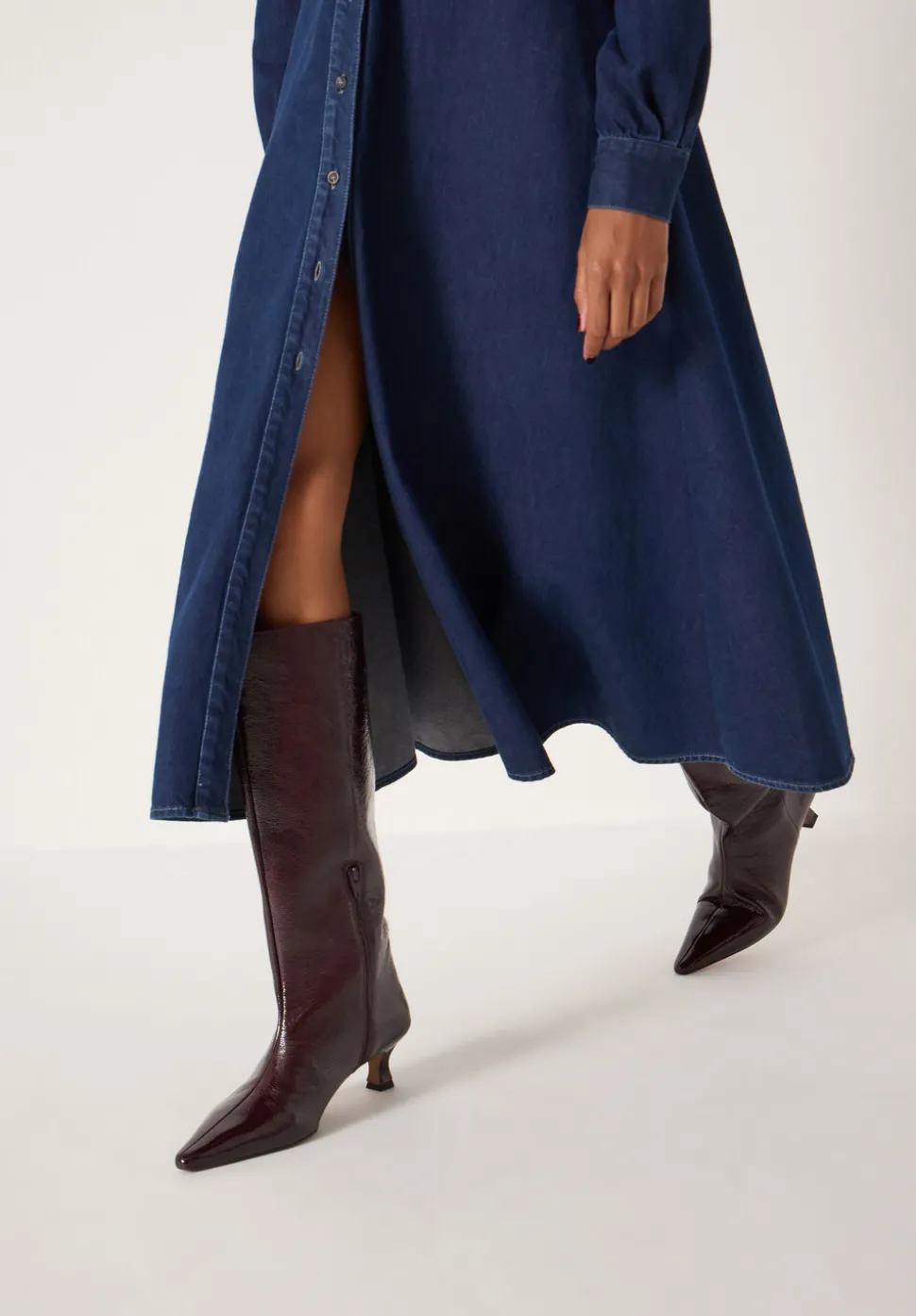 Katlynn Leather Patent Kneehigh Boots