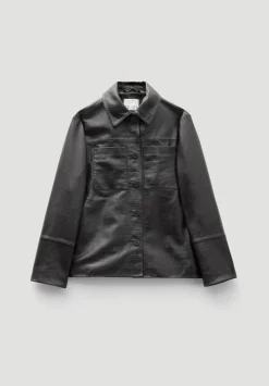 Kelly Croc Effect Leather Jacket