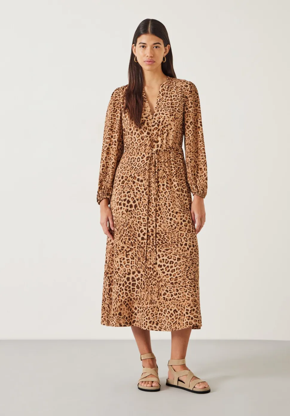 Kiera Leopard Midi Dress