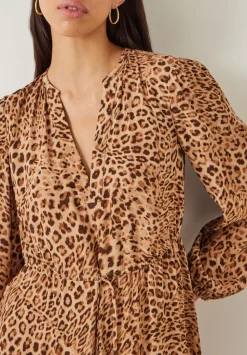 Kiera Leopard Midi Dress