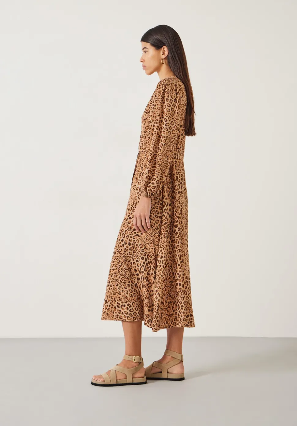 Kiera Leopard Midi Dress