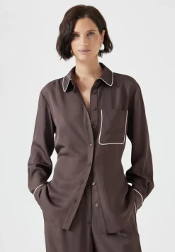 Kinsey Long Sleeve Piping Detailed Shirt