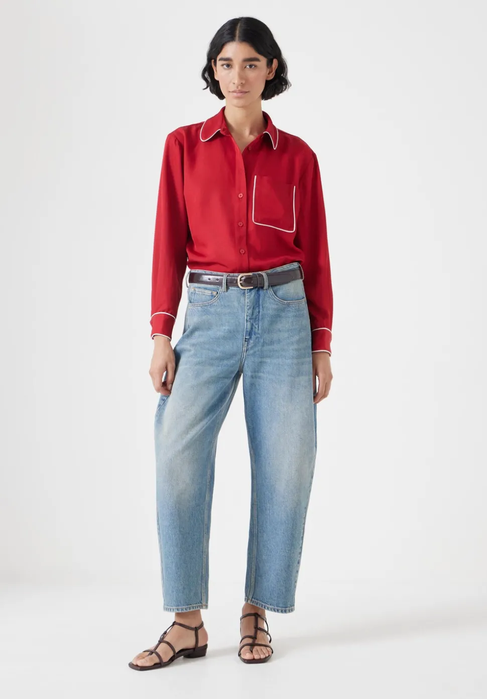 Kinsey Long Sleeve Piping Detailed Shirt
