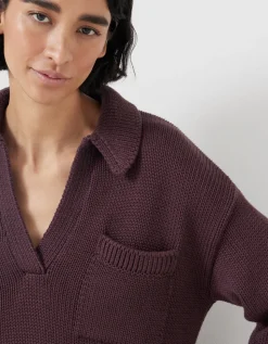Knitted Cotton Rugby Jumper With Pocket
