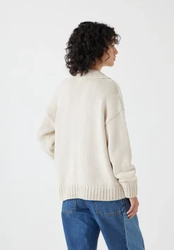 Knitted Cotton Rugby Jumper With Pocket