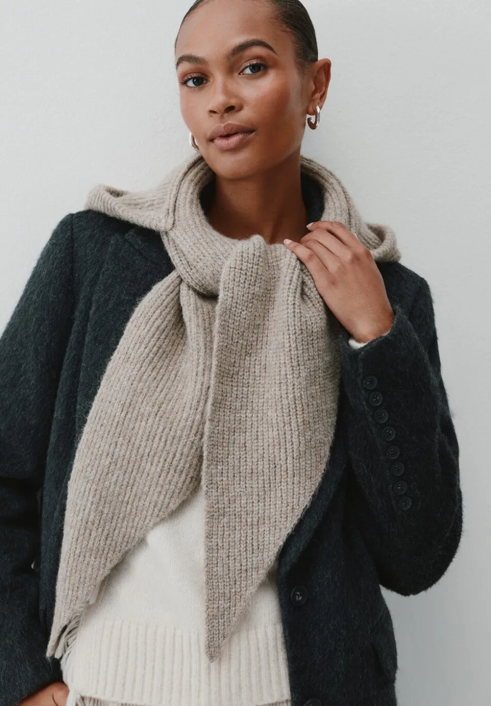 Knitted Hooded Scarf