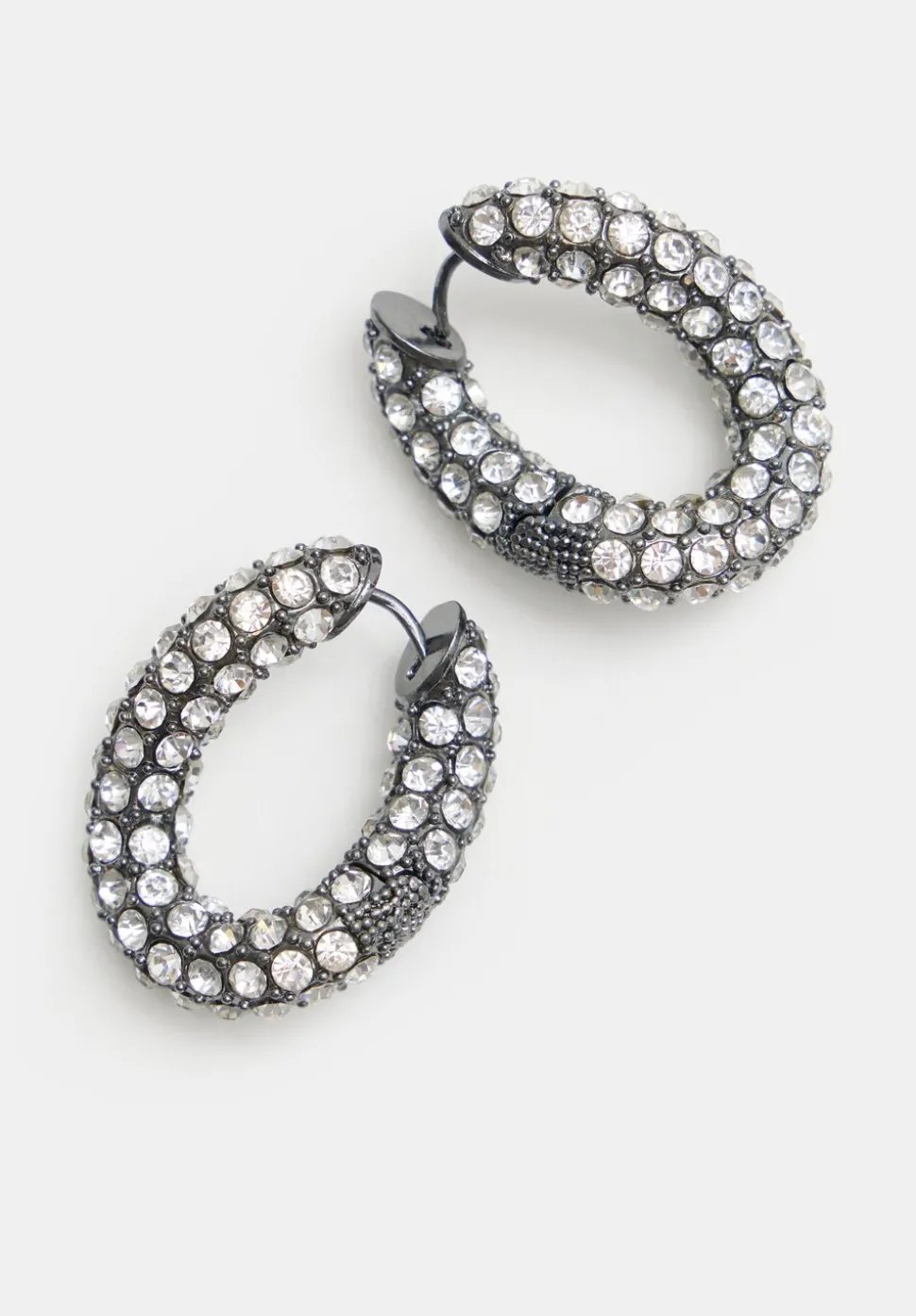 Large Pia Pave Twist Hoop Earrings