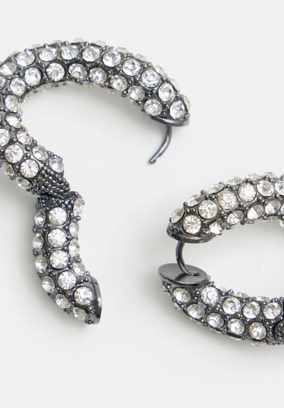 Large Pia Pave Twist Hoop Earrings