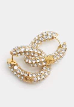 Large Pia Pave Twist Hoop Earrings
