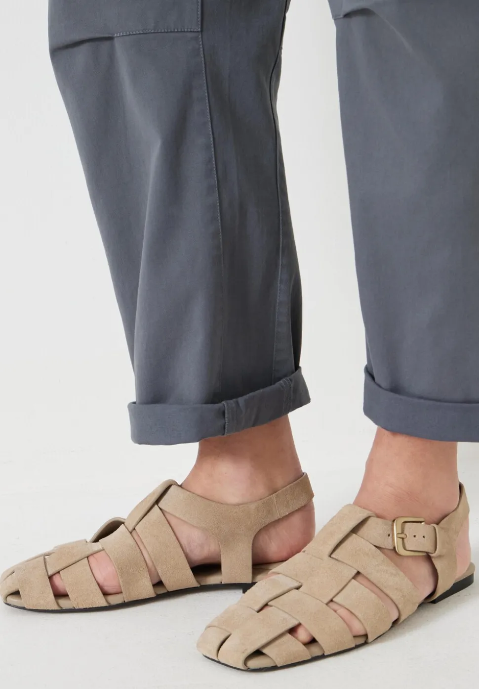 Leather Caged Fisherman Sandals