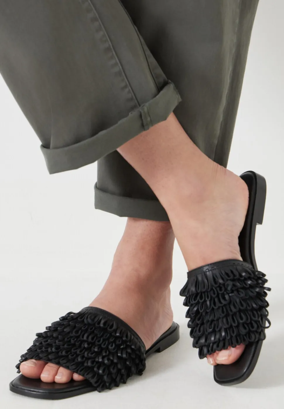 Leather Fringe Sandals