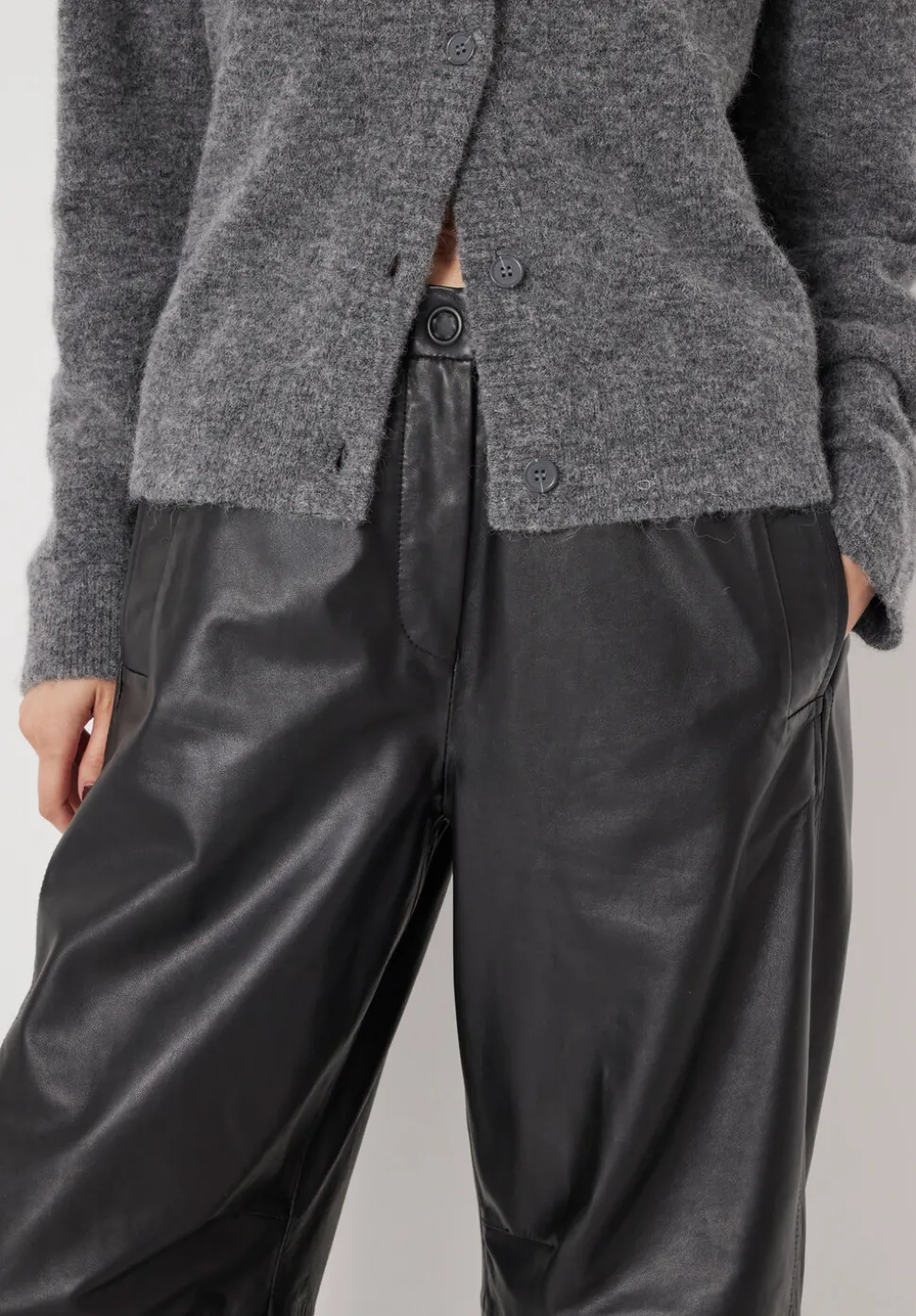Leather Jack Barrel Trousers