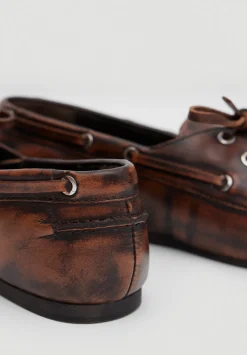 Leather Tie Loafers