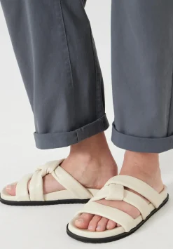 Leather Twist Footbed Sandals