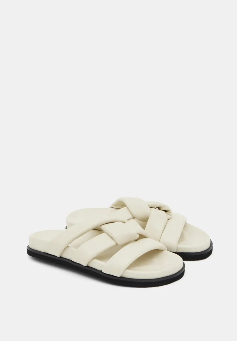 Leather Twist Footbed Sandals