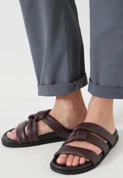 Leather Twist Footbed Sandals